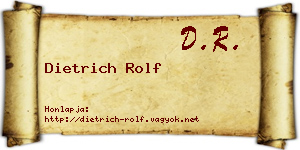 Dietrich Rolf névjegykártya